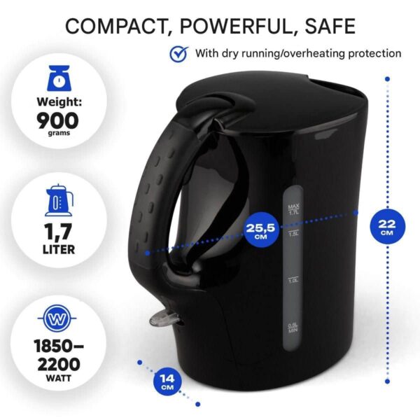 Fierbator apa, Bomann, 1.7 litri, 2200 W, negru