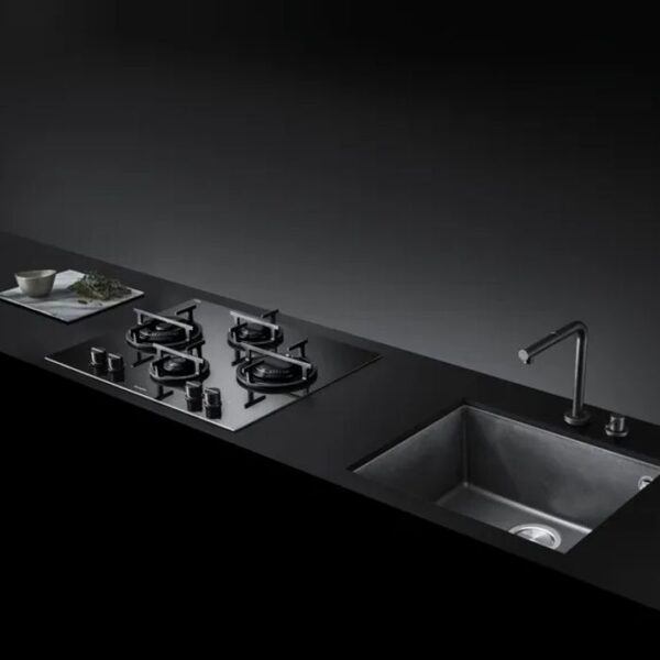 Plita incorporabila pe gaz, Barazza, Mood, 4 arzatoare, 65 cm, negru