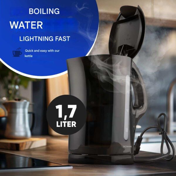 Fierbator apa, Bomann, 1.7 litri, 2200 W, negru