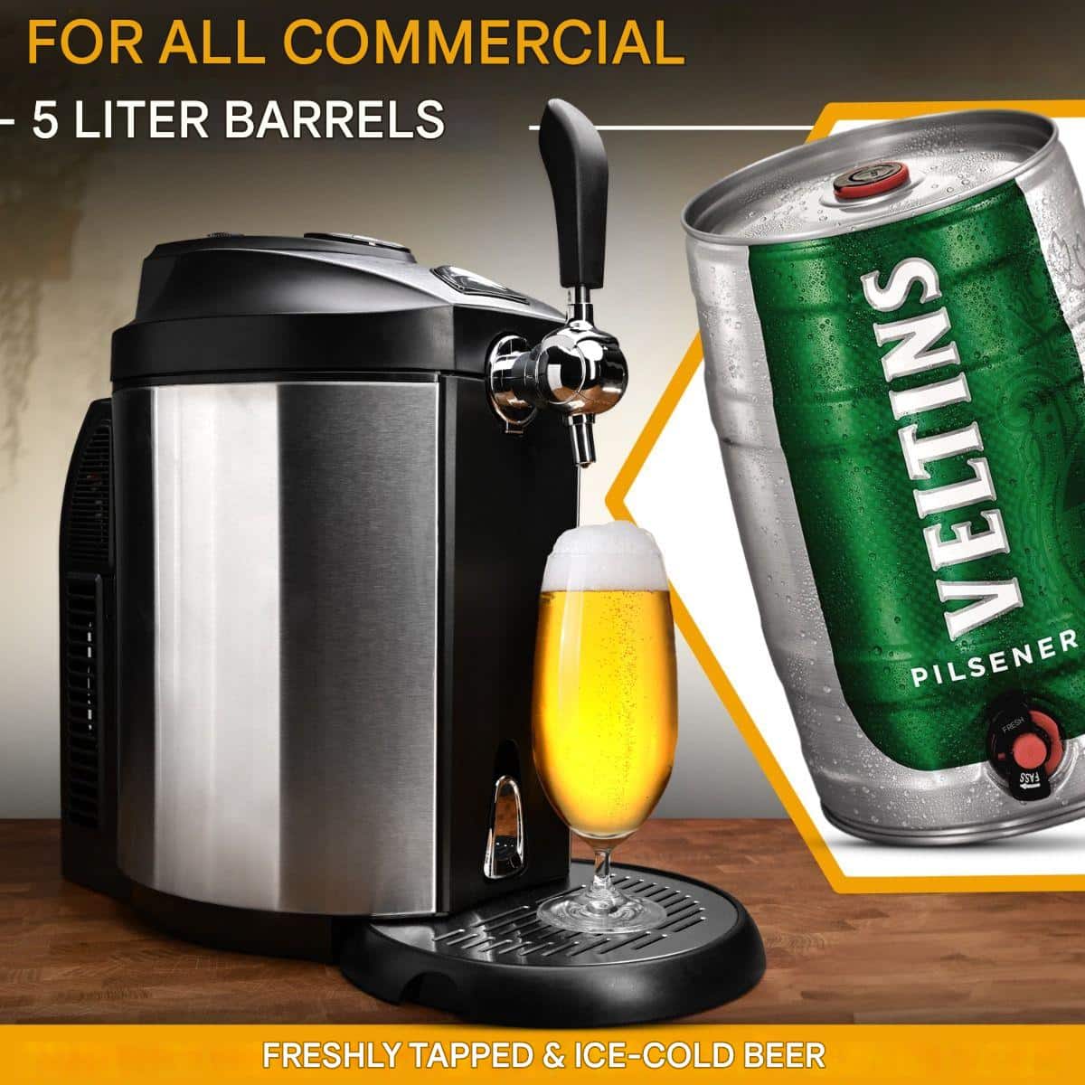 Dozator bere cu racire, Clatronic, 5 litri, inox