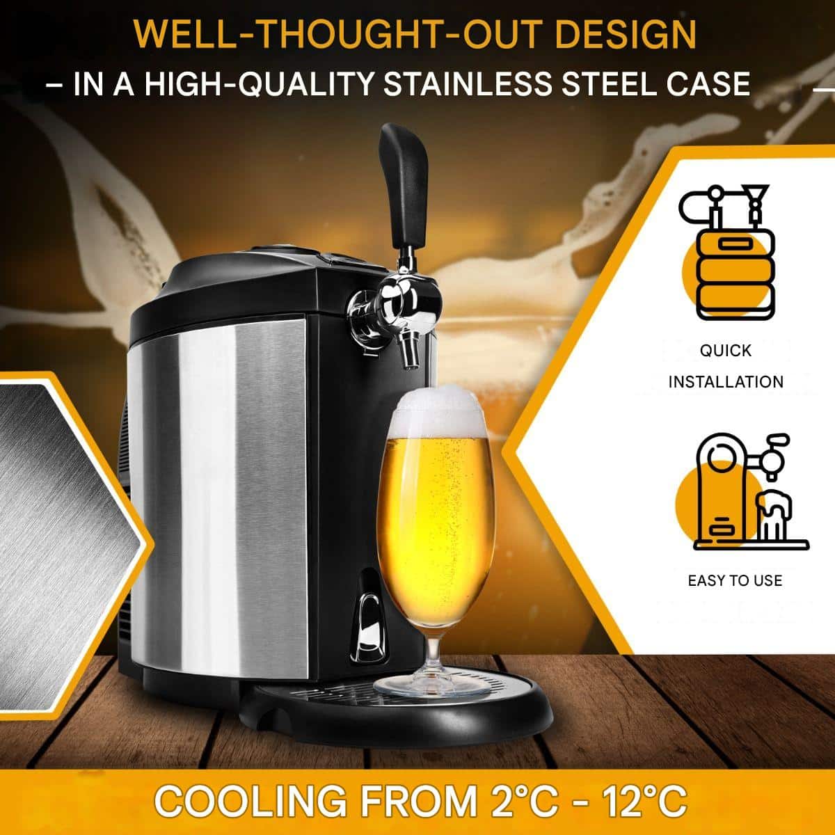 Dozator bere cu racire, Clatronic, 5 litri, inox