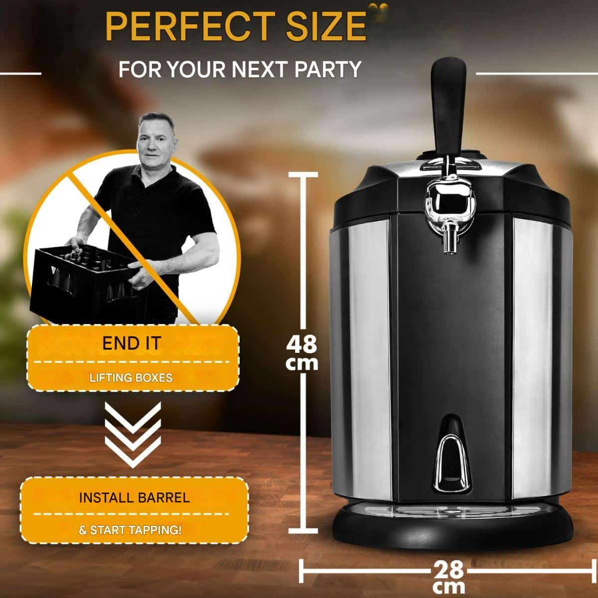 Dozator bere cu racire, Clatronic, 5 litri, inox