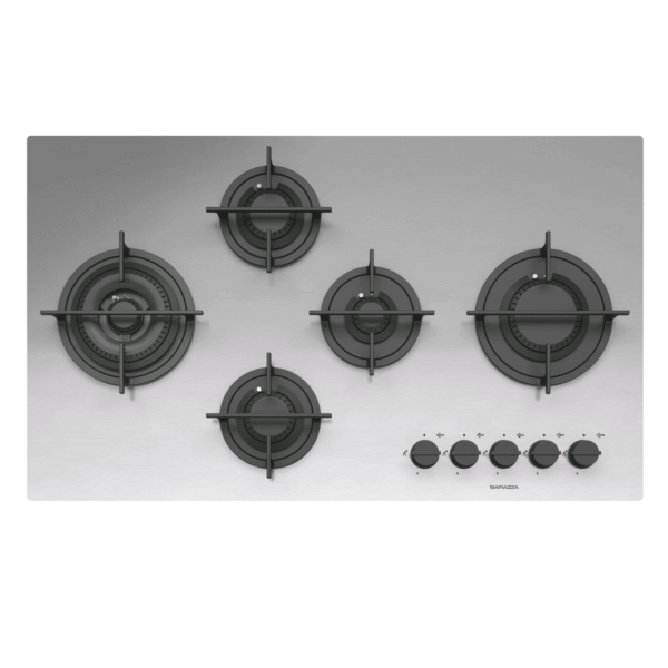 Plita incorporabila pe gaz, Barazza, Mood, 5 arzatoare, 90 cm, inox