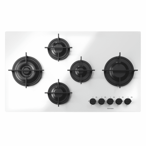 Plita incorporabila pe gaz, Barazza, colectie Mood, 5 arzatoare, 90 cm, alb