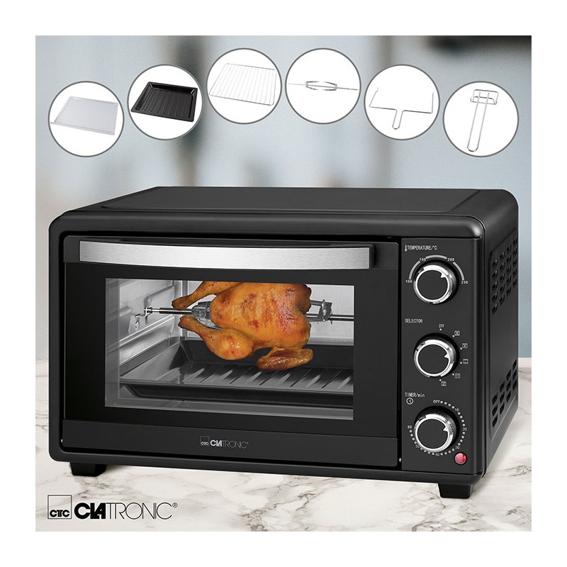Cuptor electric cu convectie, Clatronic, 25 litri, negru