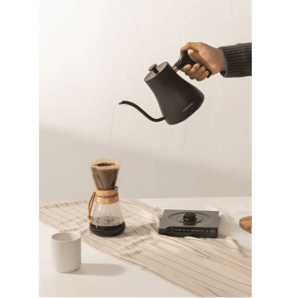 Fierbator apa pour-over, CREATE, Hattori Swan, 0.5 litri, negru mat