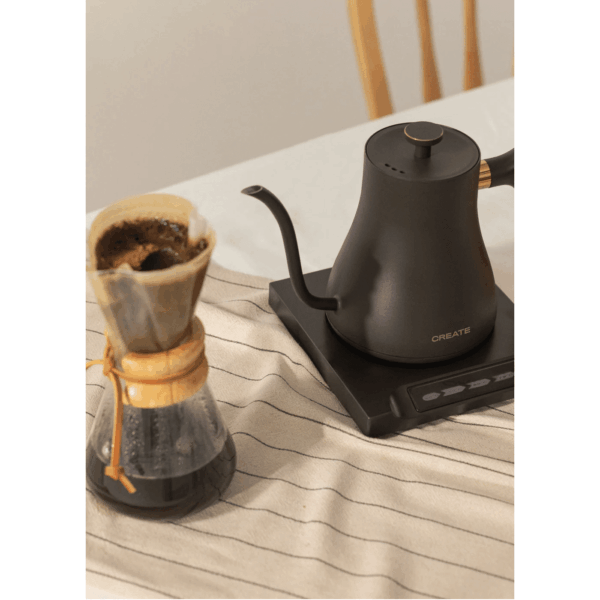 Fierbator apa pour-over, CREATE, Hattori Swan, 0.5 litri, negru mat