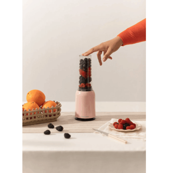 Blender cu recipient portabil, CREATE, Moi Studio, roz pastel