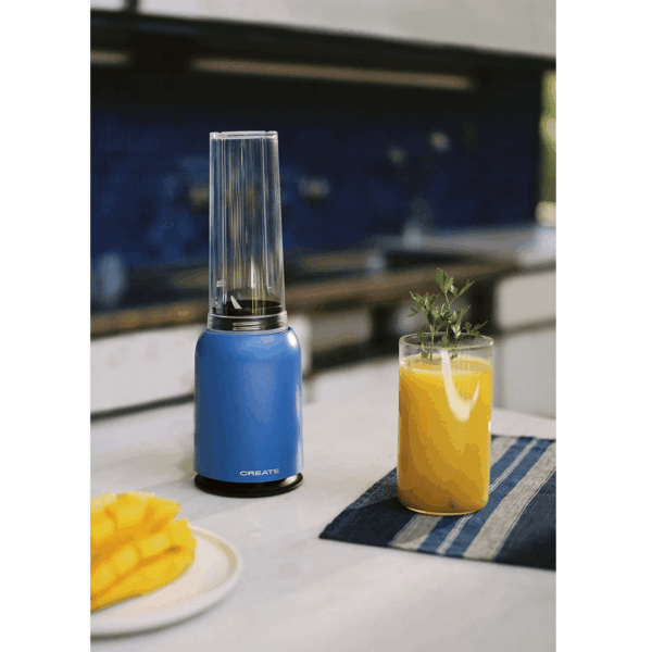 Blender cu recipient portabil, CREATE, Moi Studio, albastru