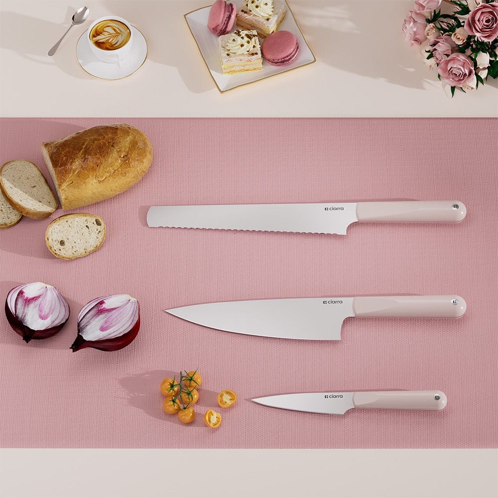 Set 3 cutite, Ciarra, Trio Knife Set - Sakura Candy, roz pastel