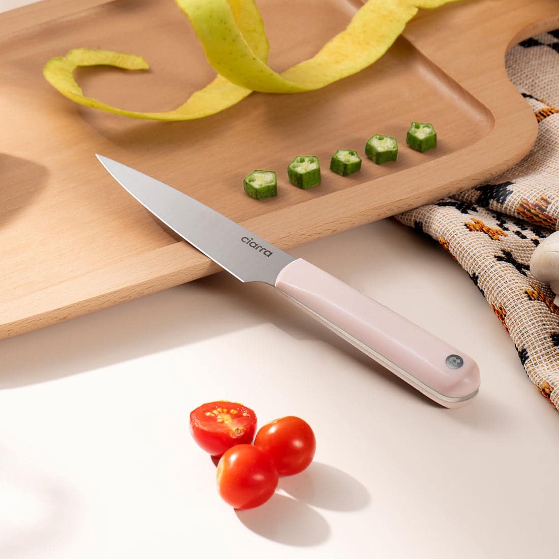 Set 3 cutite, Ciarra, Trio Knife Set - Sakura Candy, roz pastel