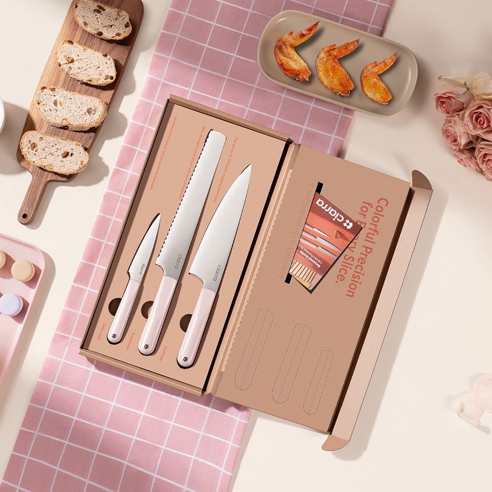 Set 3 cutite, Ciarra, Trio Knife Set - Sakura Candy, roz pastel