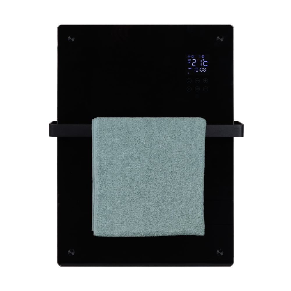 Panou radiant cu convectie, Eurom, Sani Verre 800 Wifi, negru