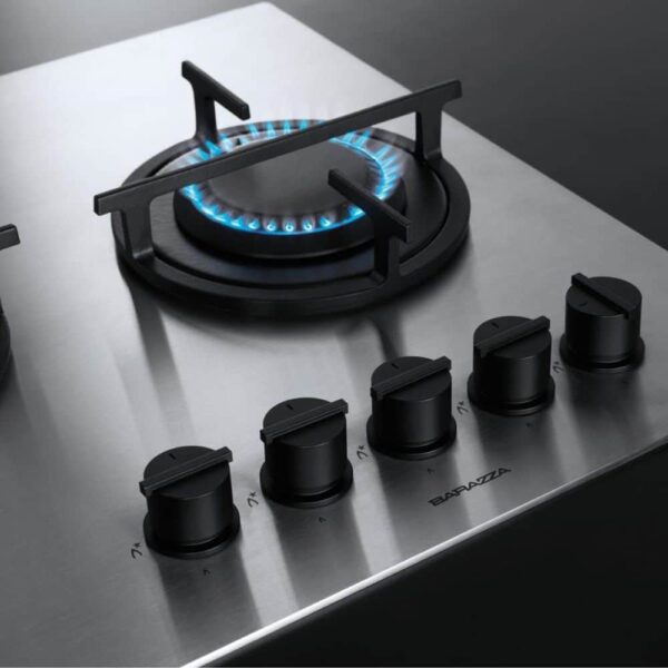 Plita incorporabila pe gaz, Barazza, Mood, 5 arzatoare, 90 cm, negru
