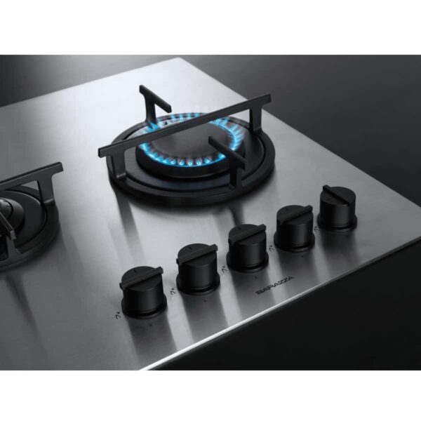 Plita incorporabila pe gaz, Barazza, Mood, 5 arzatoare, 75 cm, inox mat