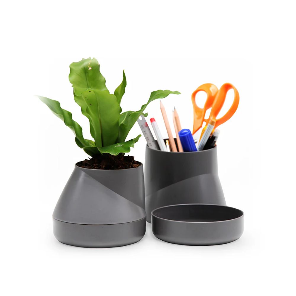 Ghiveci cu sistem de autoirigare, DesignNest, Plant Pot Large, gri