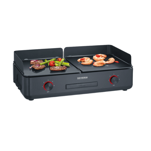 Gratar electric tip Plancha, Severin, Suave, 48x27 cm, negru