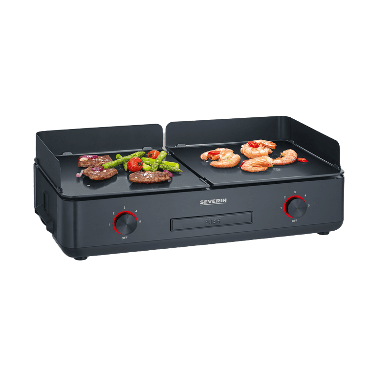 Gratar electric tip Plancha, Severin, Suave, 48x27 cm, negru