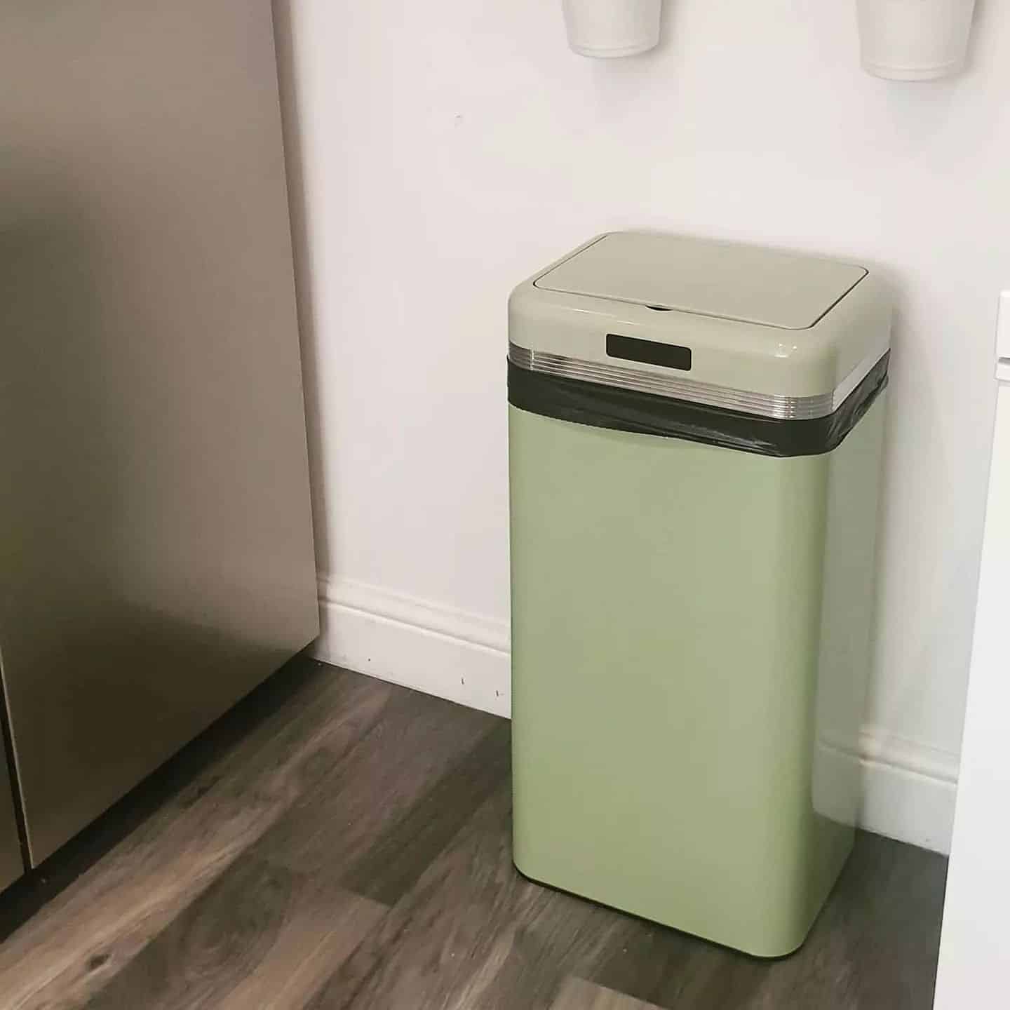 Cos de gunoi cu senzor, Swan, Retro, 45 litri, 1 compartiment, kaki