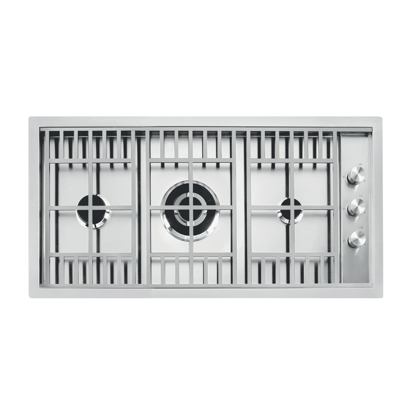 Plita incorporabila pe gaz, Barazza, Lab Evolution, grilaj otel, 3 arzatoare, 90 cm, inox