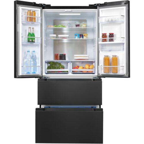 Frigider side by side cu dozator de apa, Exquisit, French Door, 506 litri, antracit