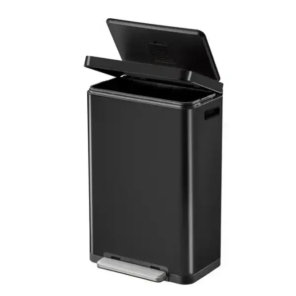 Cos de gunoi cu pedala, EKO, X-Cube Pedal, 30 litri, 1 compartiment, negru mat