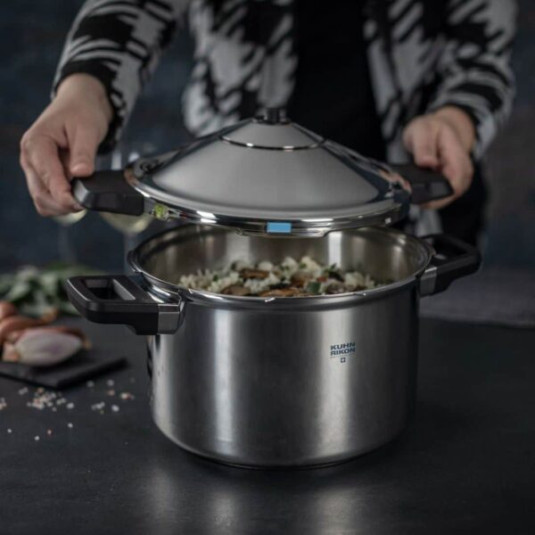 Oala sub presiune cu senzor temperatura, otel inoxidabil, 5 litri, Kuhn Rikon, Duromatic Inox