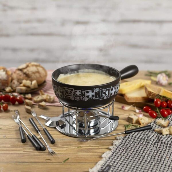 Set fondue, Kuhn Rikon, Swiss Cheese, negru