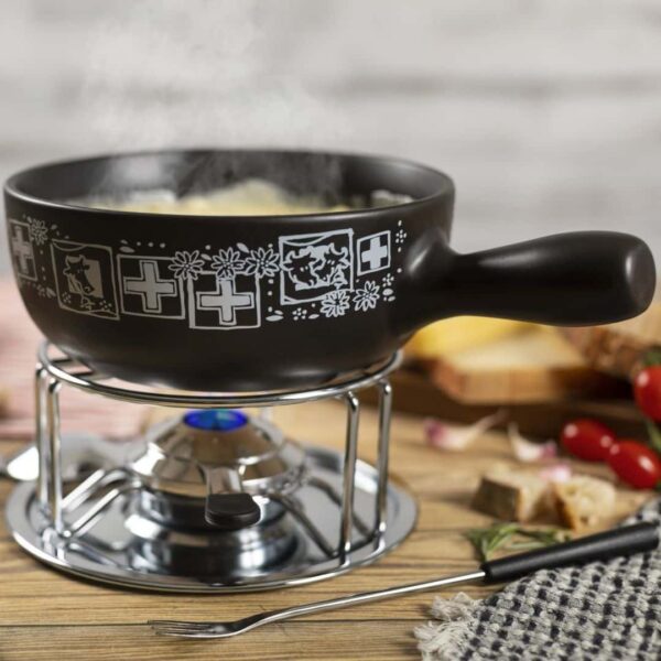 Set fondue, Kuhn Rikon, Swiss Cheese, negru