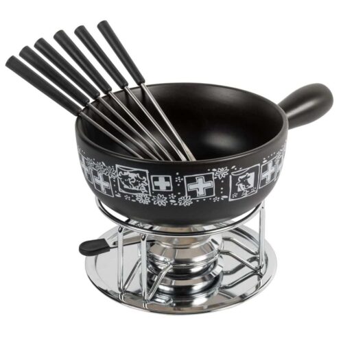 Set fondue, Kuhn Rikon, Swiss Cheese, negru