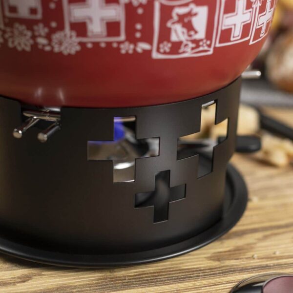 Set fondue, Kuhn Rikon, Swiss Cheese, rosu