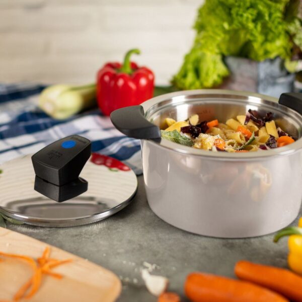 Oala cu senzor de temperatura, 5 litri, Kuhn Rikon, Hotpan Comfort, crem