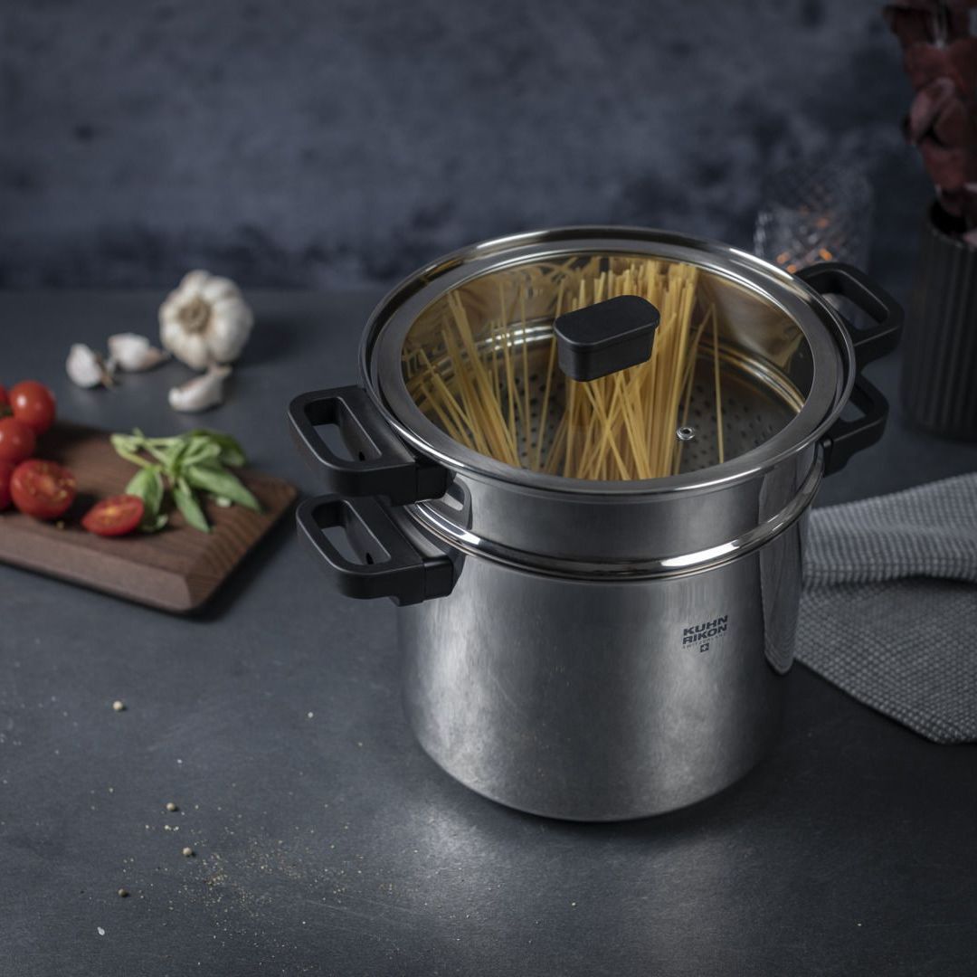 Oala pentru paste cu capac, otel inoxidabil, 6.5 litri, Kuhn Rikon, Locarno