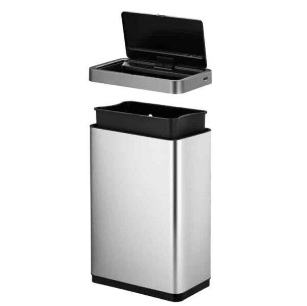 Cos de gunoi cu senzor, EKO, Mirage X, 2x20 litri, 2 compartimente, inox