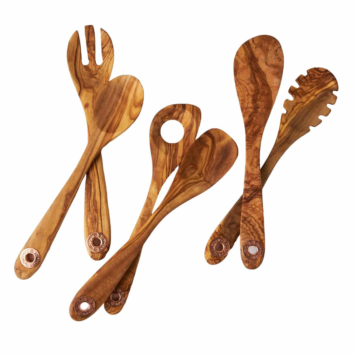 Set 6 ustensile de bucatarie, Ruffoni, Olivewood, lemn natur