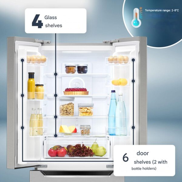 Frigider side by side Total No Frost, Bomann, French Door, 320 litri, inox