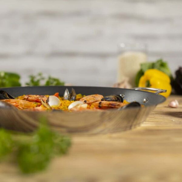 Tigaie pentru Paella, Ø 36 cm, otel inoxidabil si titan, Kuhn Rikon, Allround