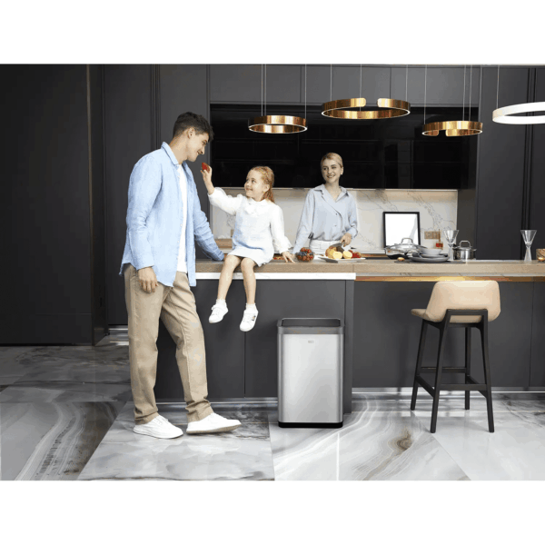 Cos de gunoi cu senzor, EKO, Mirage X, 2x20 litri, 2 compartimente, inox