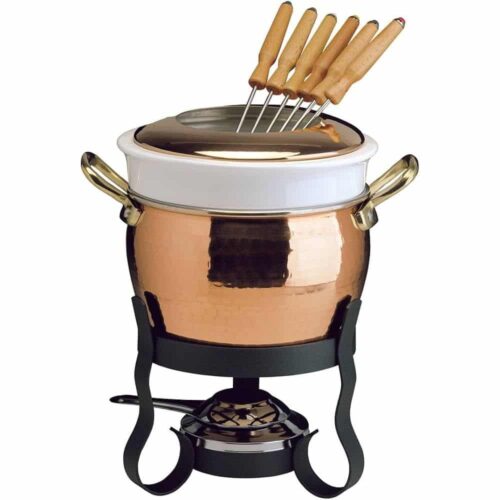 Set fondue, cupru si portelan, Ruffoni, Michelle, 6 persoane