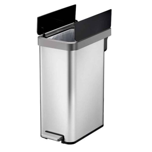 Cos de gunoi cu pedala, EKO, Ecofly II, 45 litri, 1 compartiment, inox