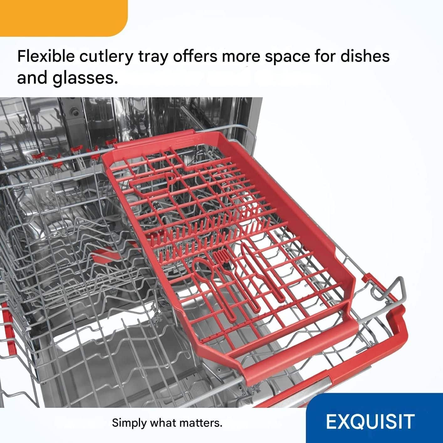 Masina de spalat vase incorporabila, Exquisit, 14 seturi, inox