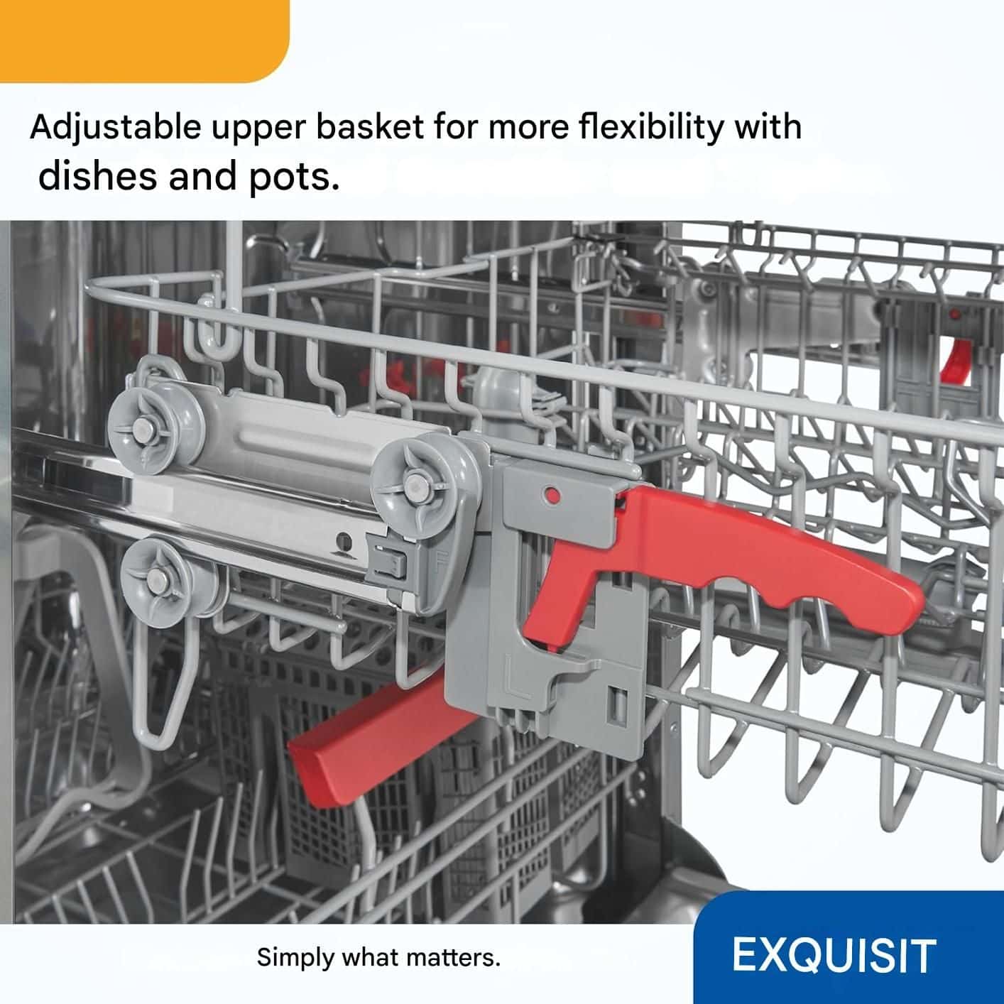 Masina de spalat vase incorporabila, Exquisit, 14 seturi, inox