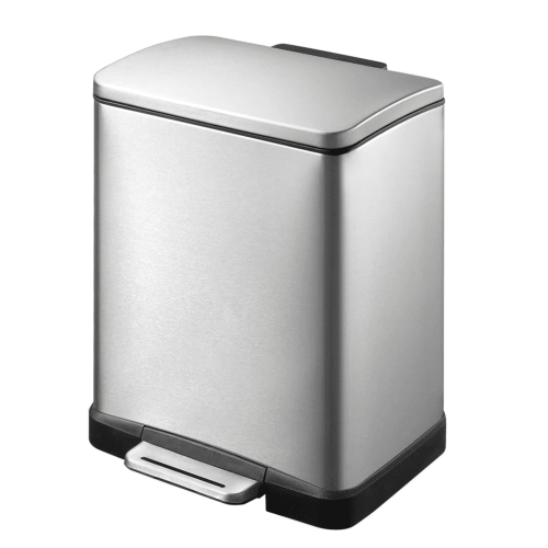 Cos de gunoi cu pedala, EKO, E-Cube, 12 litri, 1 compartiment, inox