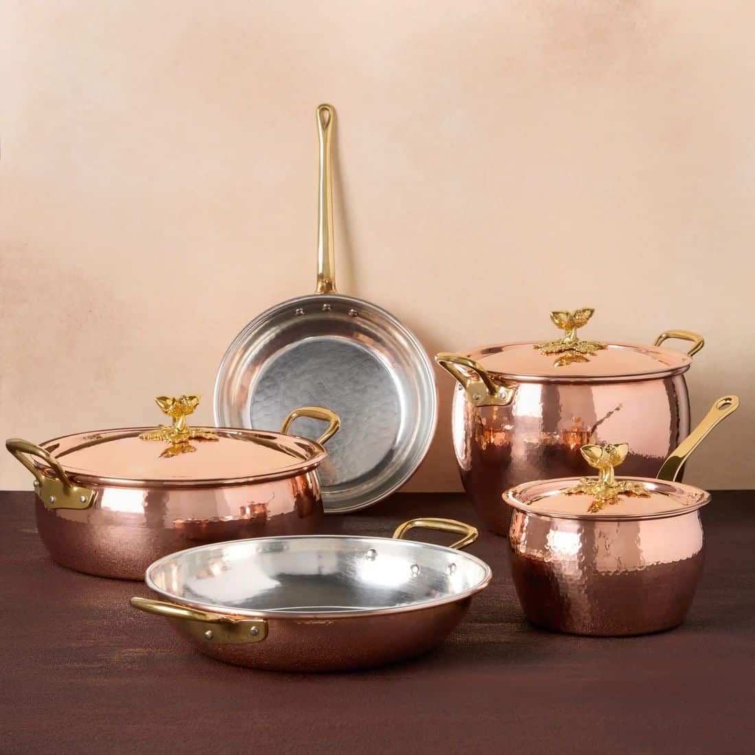 Set vase de gatit, 8 piese, cupru, Ruffoni, colectie Historia