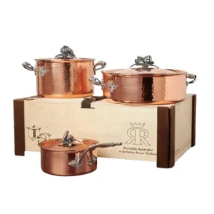 Set vase de gatit, 6 piese, cupru, Ruffoni, colectie Opus Cupra