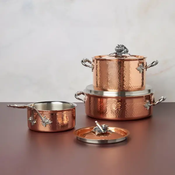 Set vase de gatit, 6 piese, cupru, Ruffoni, colectie Opus Cupra