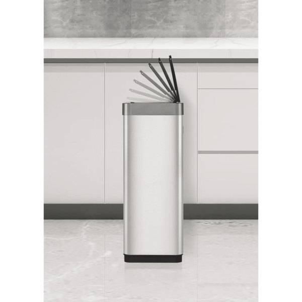 Cos de gunoi cu senzor, EKO, Mirage X, 2x20 litri, 2 compartimente, inox