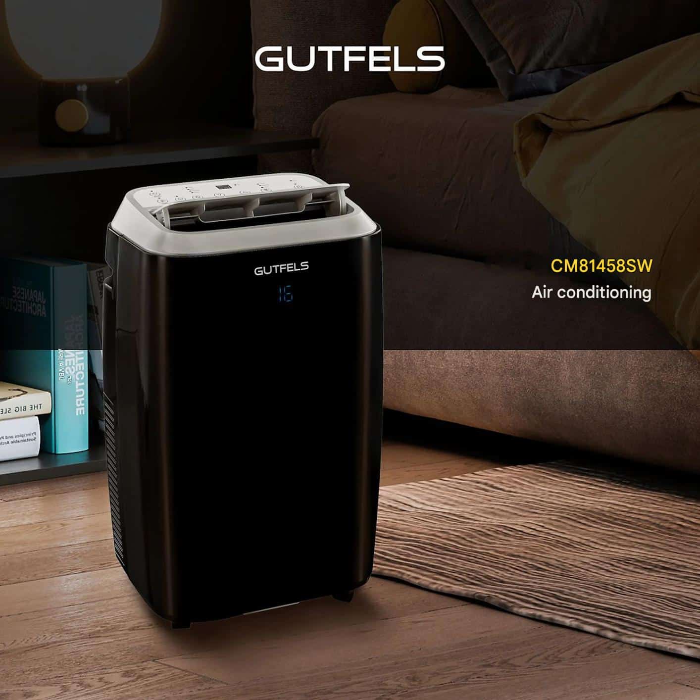 Aparat de aer conditionat portabil 4in1, Gutfels, 14000 BTU, negru