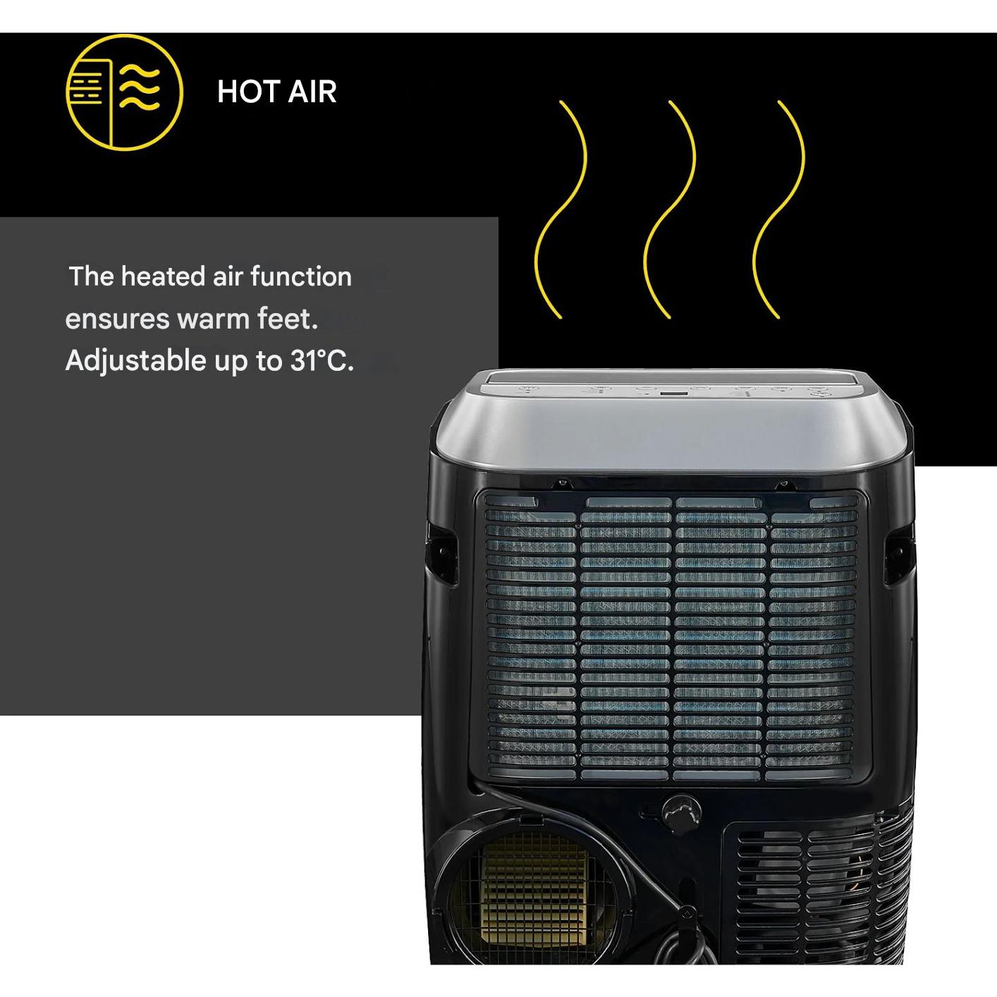 Aparat de aer conditionat portabil 4in1, Gutfels, 14000 BTU, negru