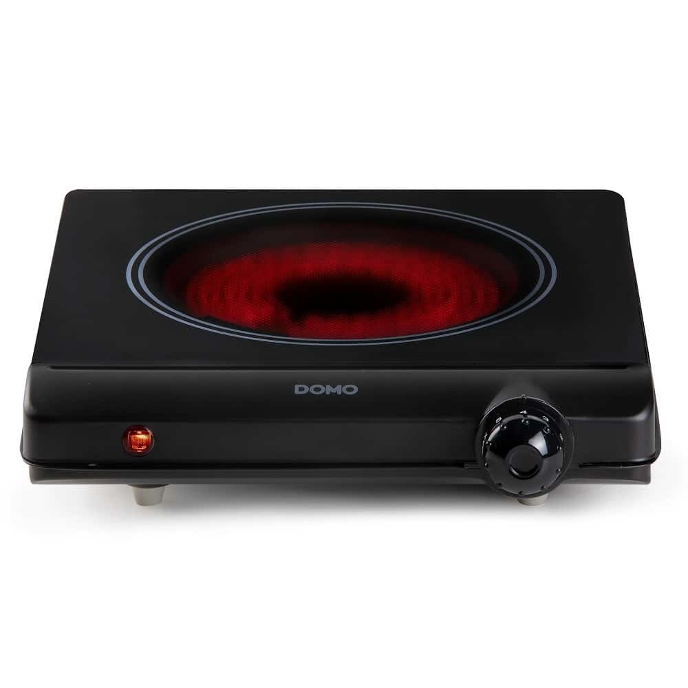 Plita electrica vitroceramica, DOMO, 1 zona, Ø18 cm, negru